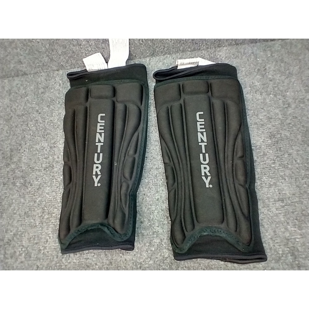Century Shin Guards Martial Arts Adult Large Black Padded Protective Gear
